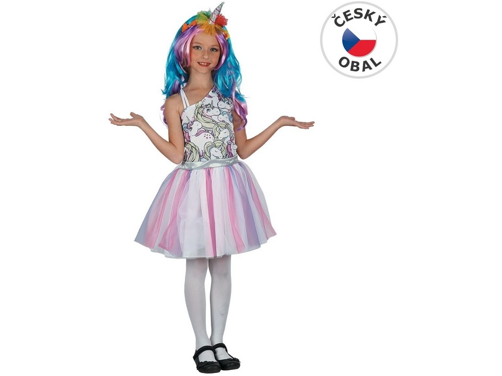 Dětské šaty na karneval jednorožec 120 - 130 cm