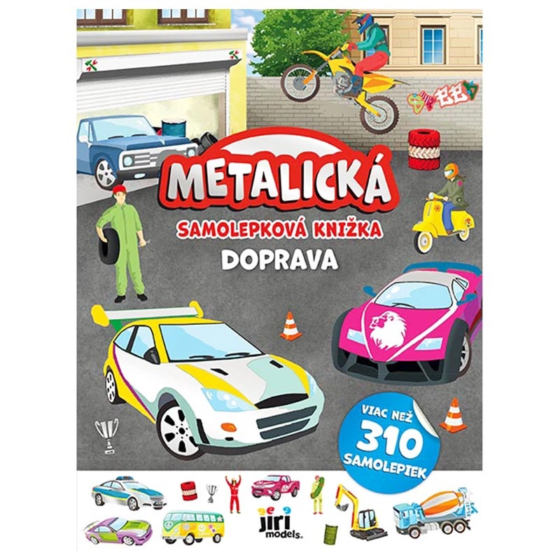 Metalická samolepková knížka Doprava