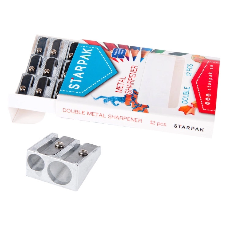 Kovové ořezávátko se dvěma čepelemi