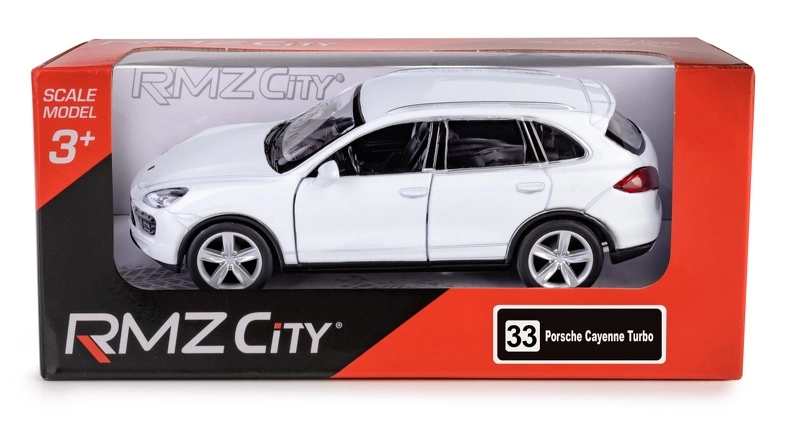 Kovový model RMZ City Porsche Cayenne 1:32 bílý s pull-back pohonem
