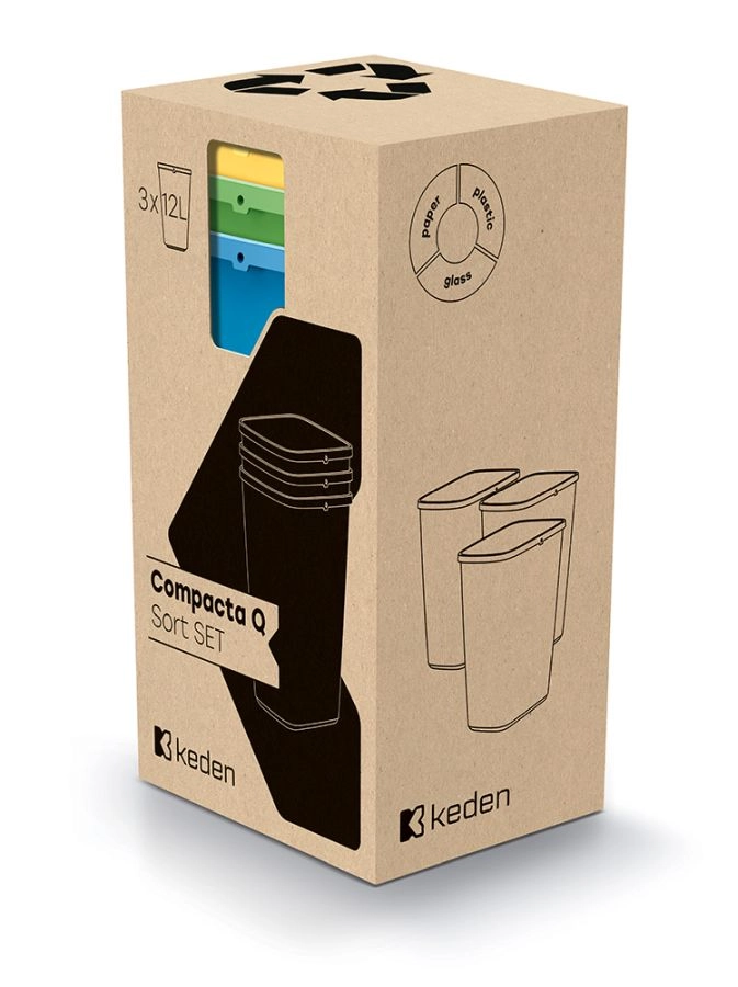 Třídicí koše Compacta Q Sort set 3×12 l