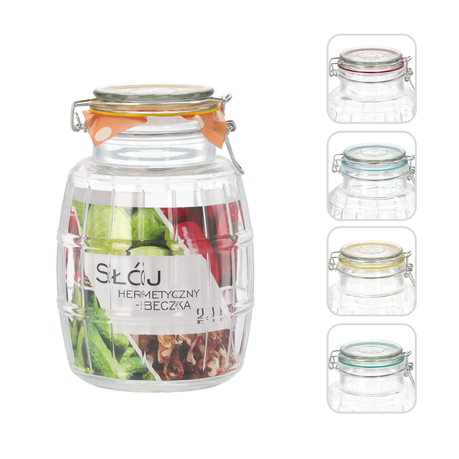 Skleněná dóza 2,1 l hermetická – sud