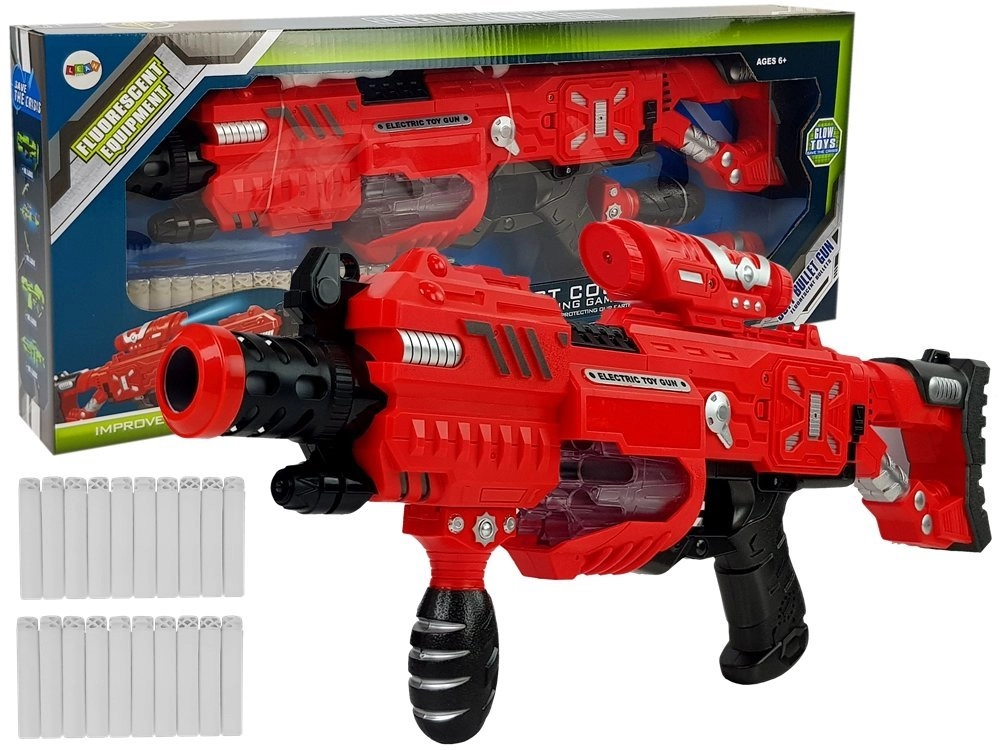 Levně Lean Toys Luminiscenční pistole s pěnovými náboji - 20ks