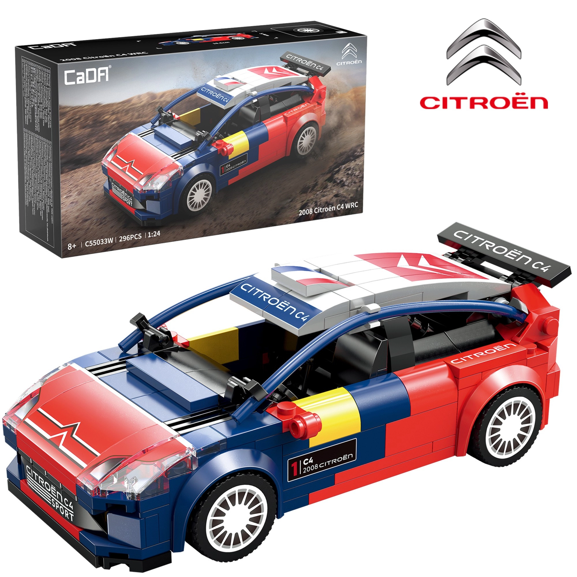 Stavebnice CaDA rally vůz CITROËN C4 WRC 1:24 (296 dílků)