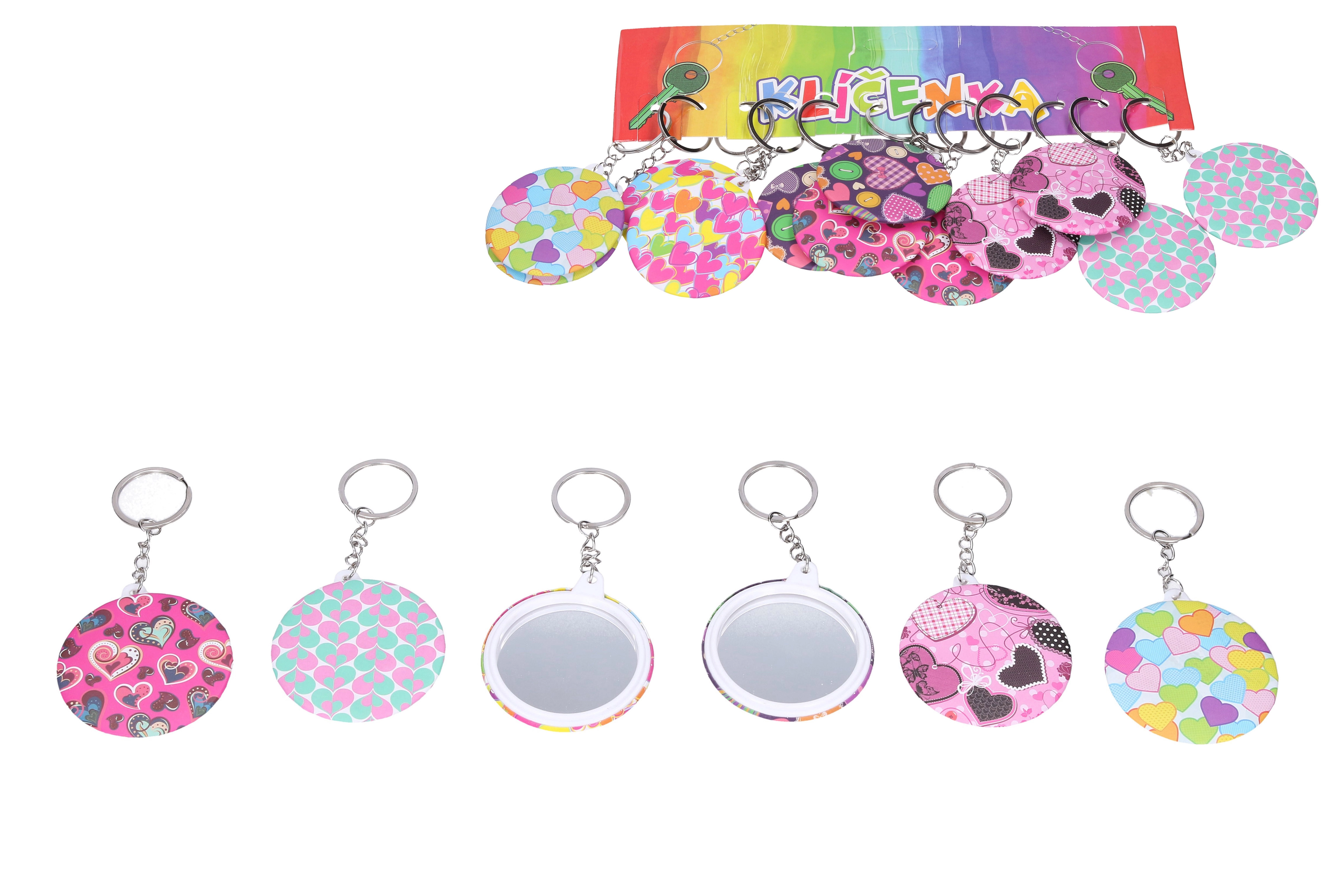 Klíčenka se zrcátkem – mix barev