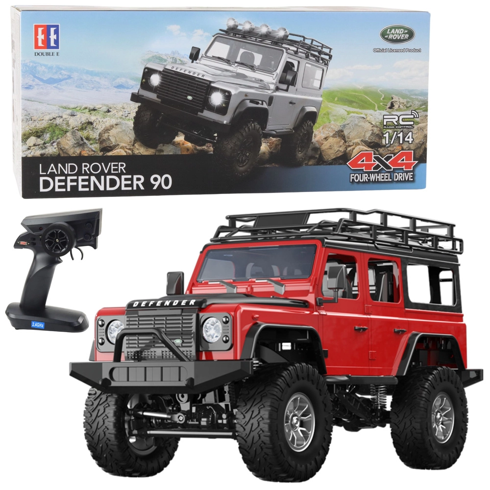 rc terénní auto LAND ROVER DEFENDER 90 1:14 červené