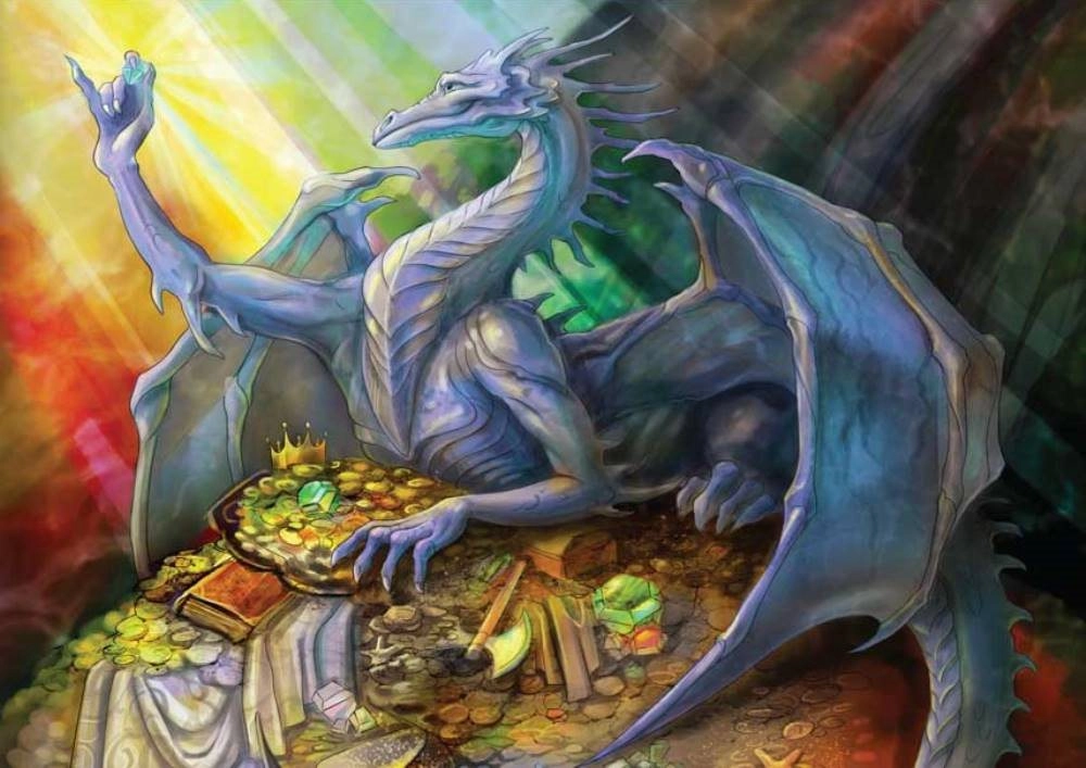 Puzzle modrý drak s pokladem 1000 dílků MAGNOLIA