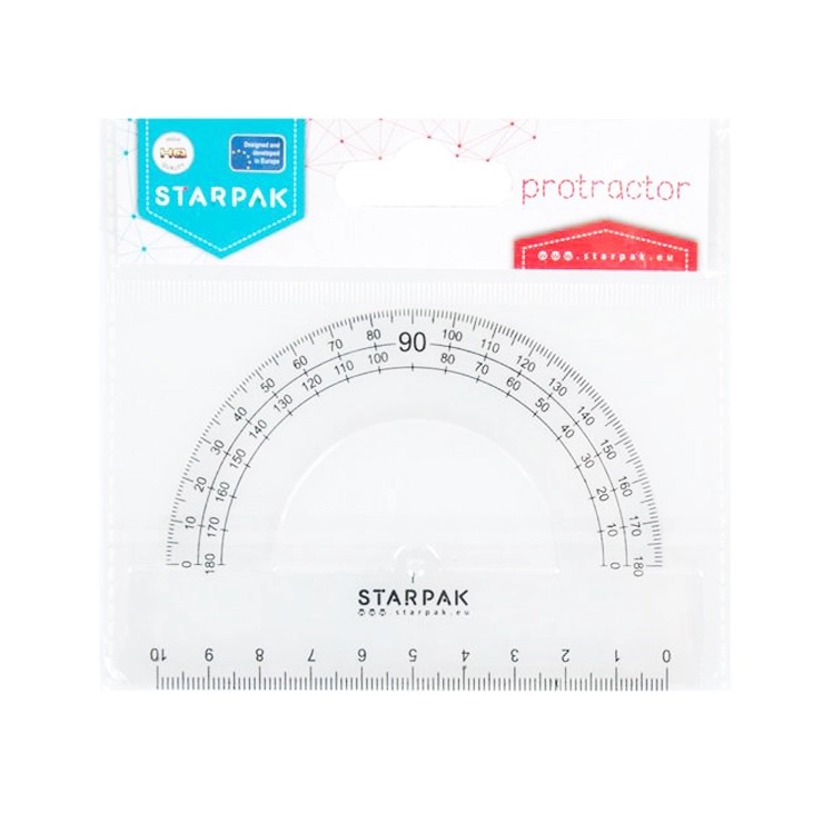 Úhloměr Starpak s pravítkem 10 cm