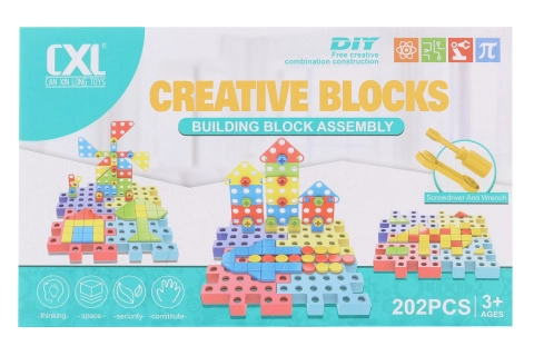 Šroubovací plastová stavebnice 202 dílků