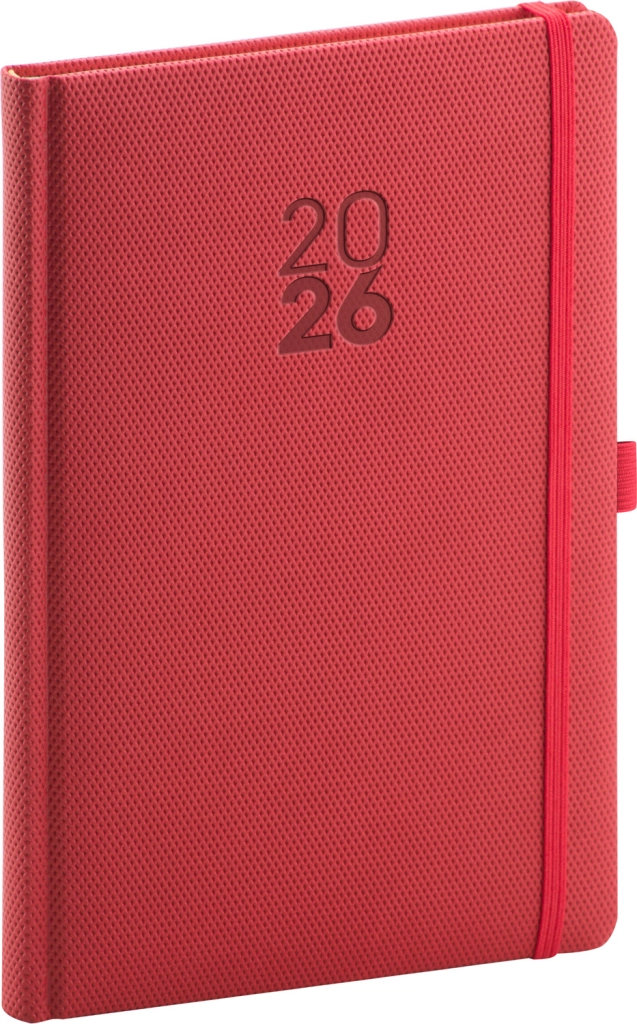 NOTIQUE Týdenní diář Diamante 2026, červený, 15 x 21 cm Presco Group