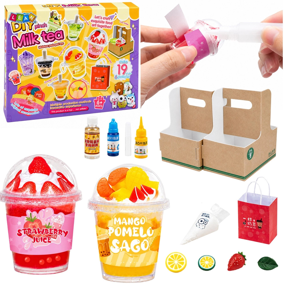 Kreativní sada diy mini nápoje milk tea a bubble tea