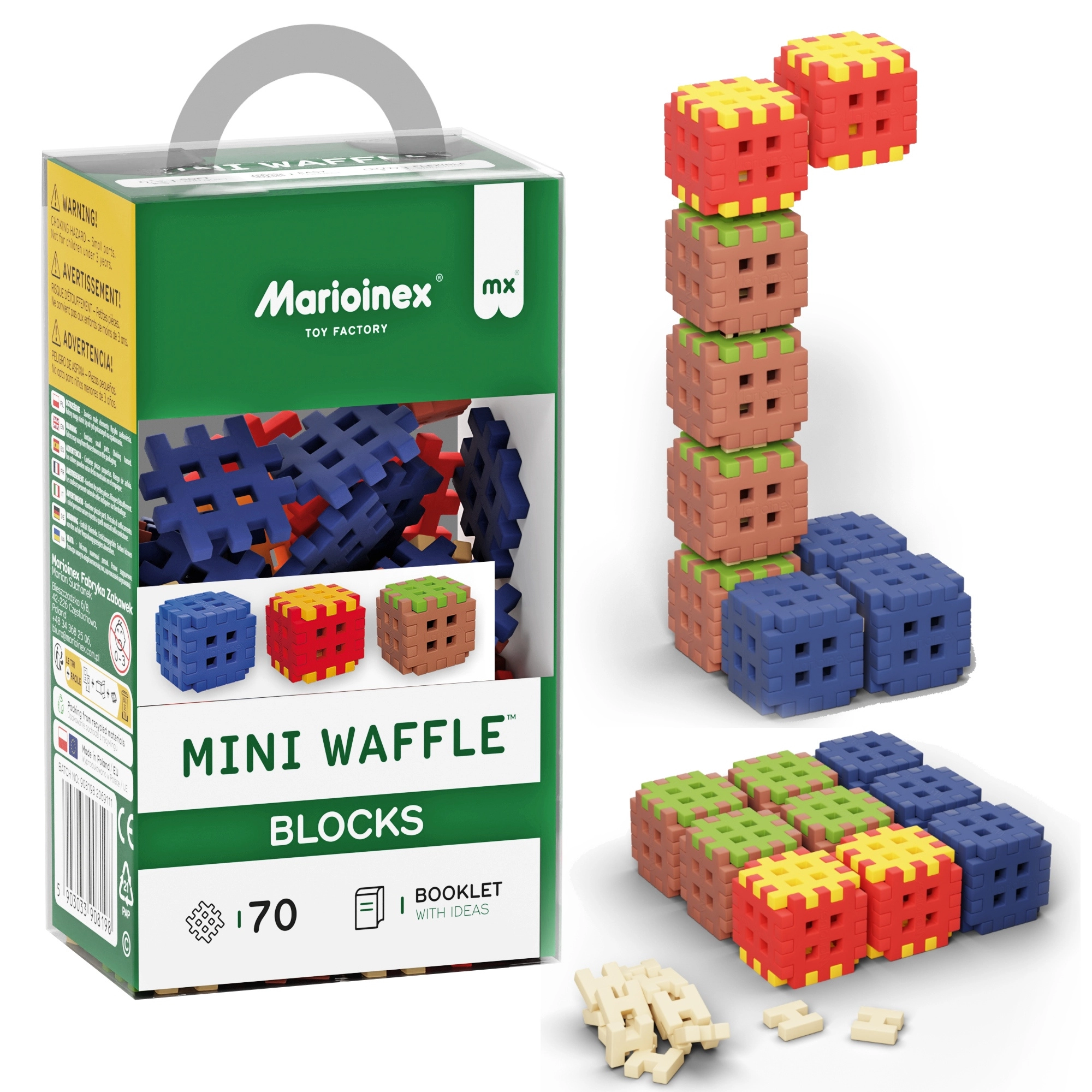Stavebnice Mini Waffle Blocks 70 dílků MARIOINEX
