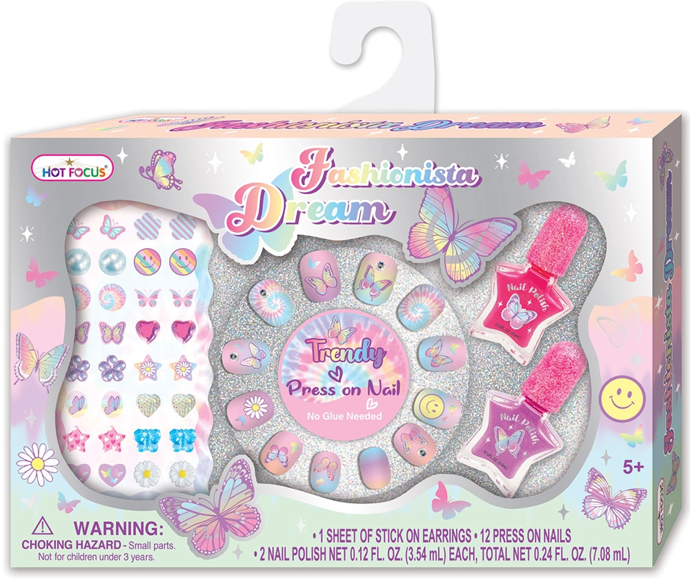 Sada laků a samolepek na nehty Motýl