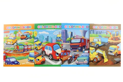 Omalovánky dopravní prostředky se samolepkami