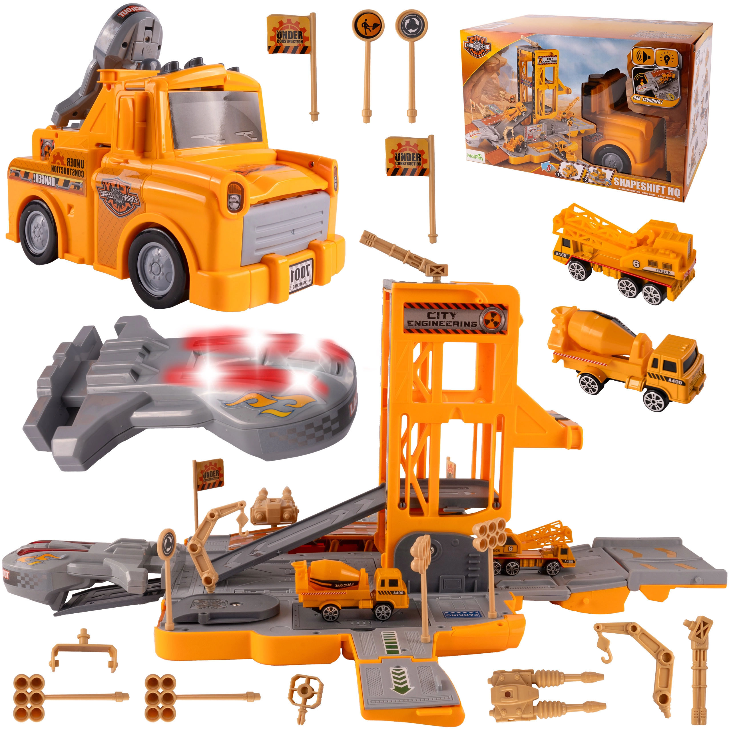 Stavební parkoviště transformující se v auto