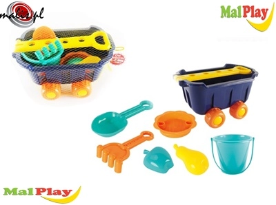 Vozík s příslušenstvím do písku – modrý