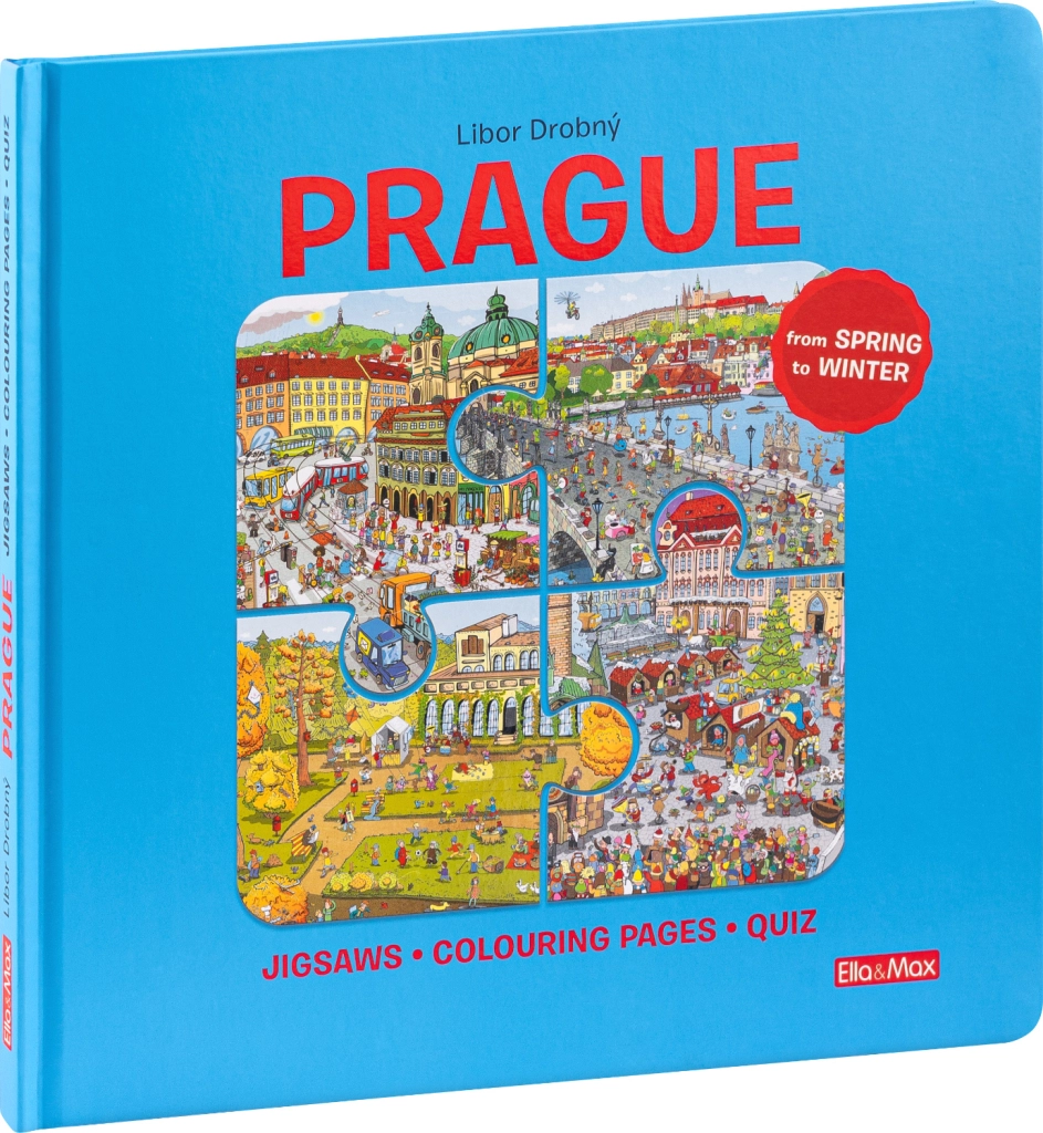 Levně Průvodce Prahou: Puzzle, Omalovánky a Kvízy pro děti