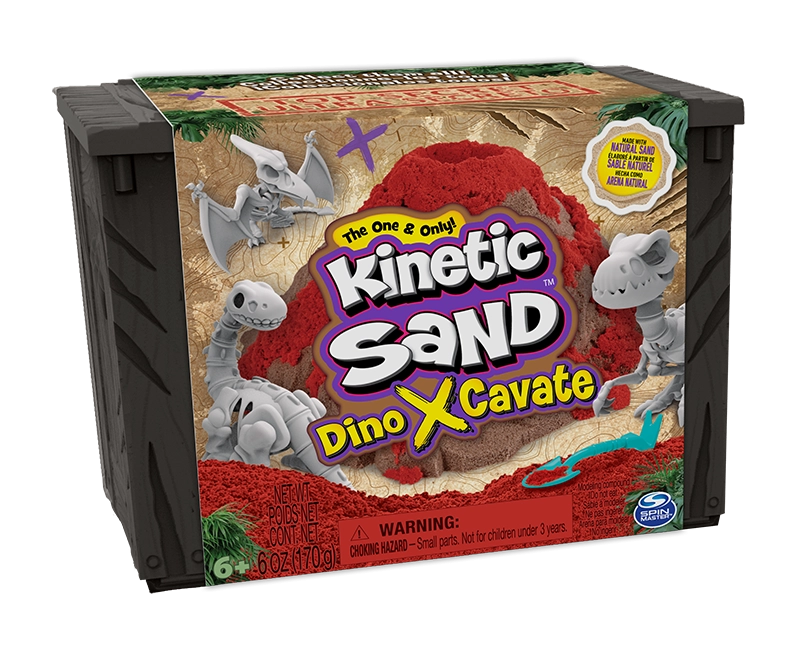 Kinetic Sand Dino X-Cavate vykopávací sada se skeletem dinosaura a příslušenstvím