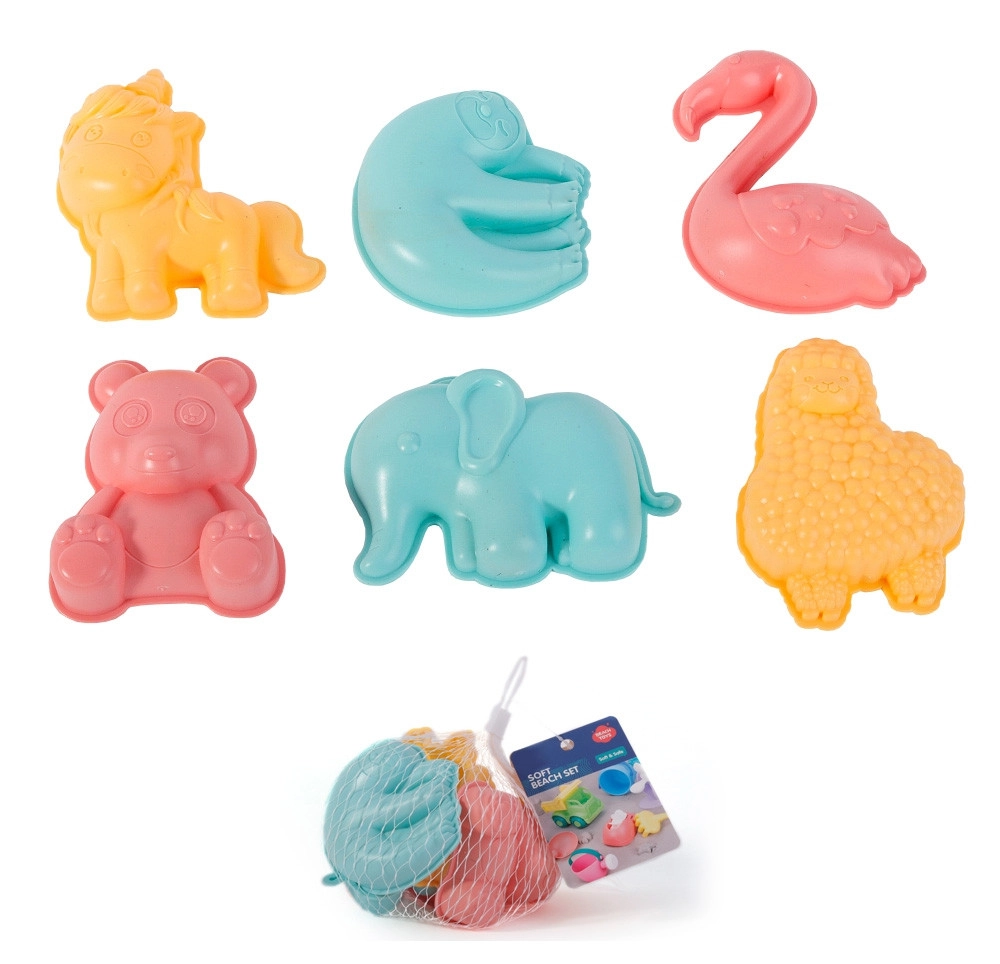 Sada pastelových formiček do písku WOOPIE, 6 ks