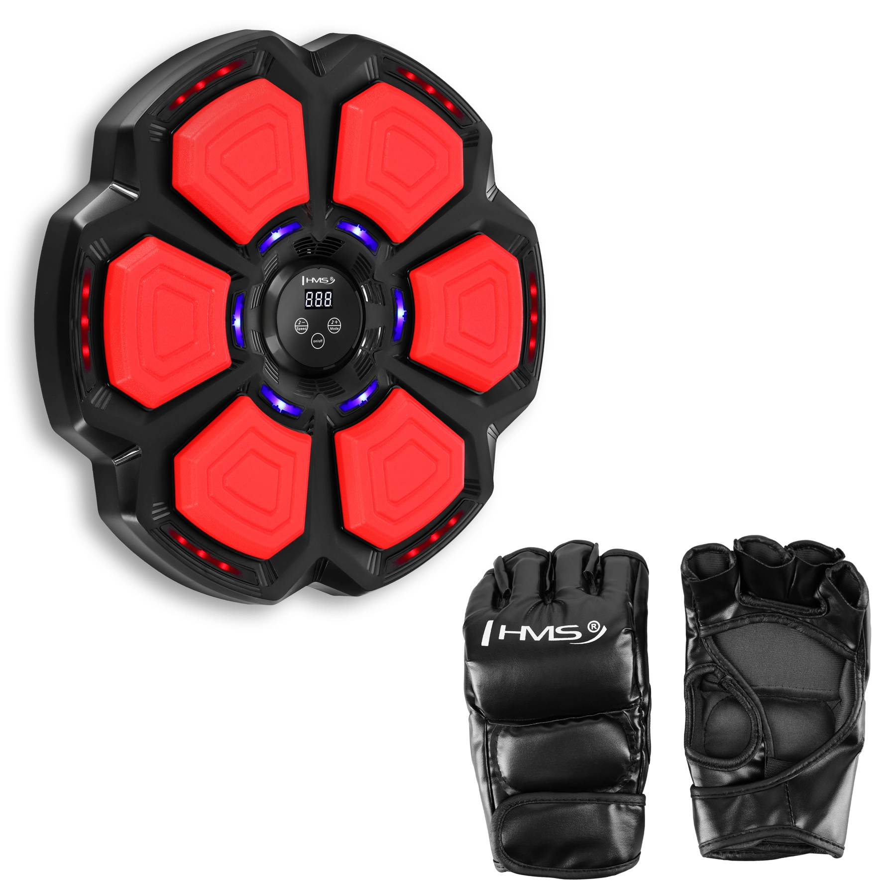 Elektronický boxerský terč HMS s LED, Bluetooth a rukavicemi