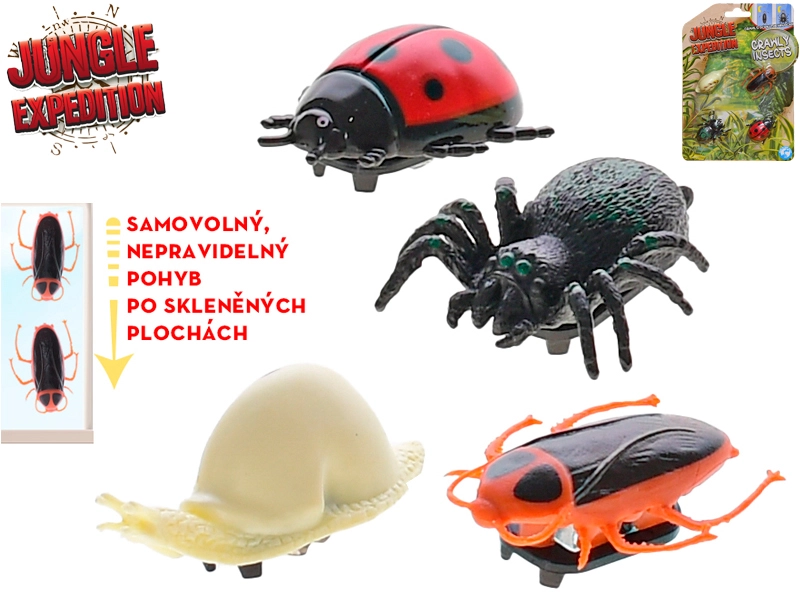 Jungle Expedition lepkavý hmyz 4 cm – sada 4 ks