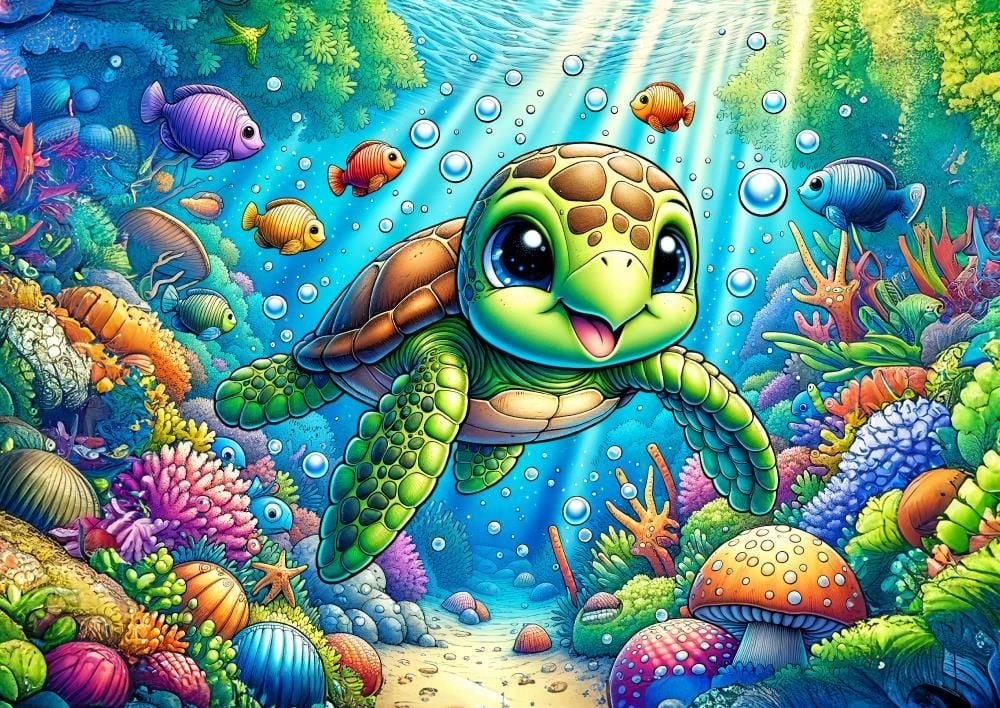Puzzle Roztomilá Mořská Želva