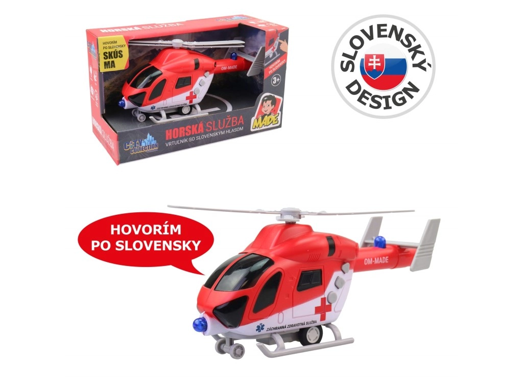 Vrtulník záchranné služby se setrvačníkem se světlem a zvukem