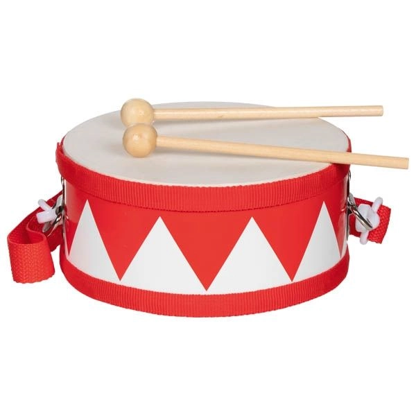 Hudba - Bubínek dřevěný, Červený, 15cm (Goki)