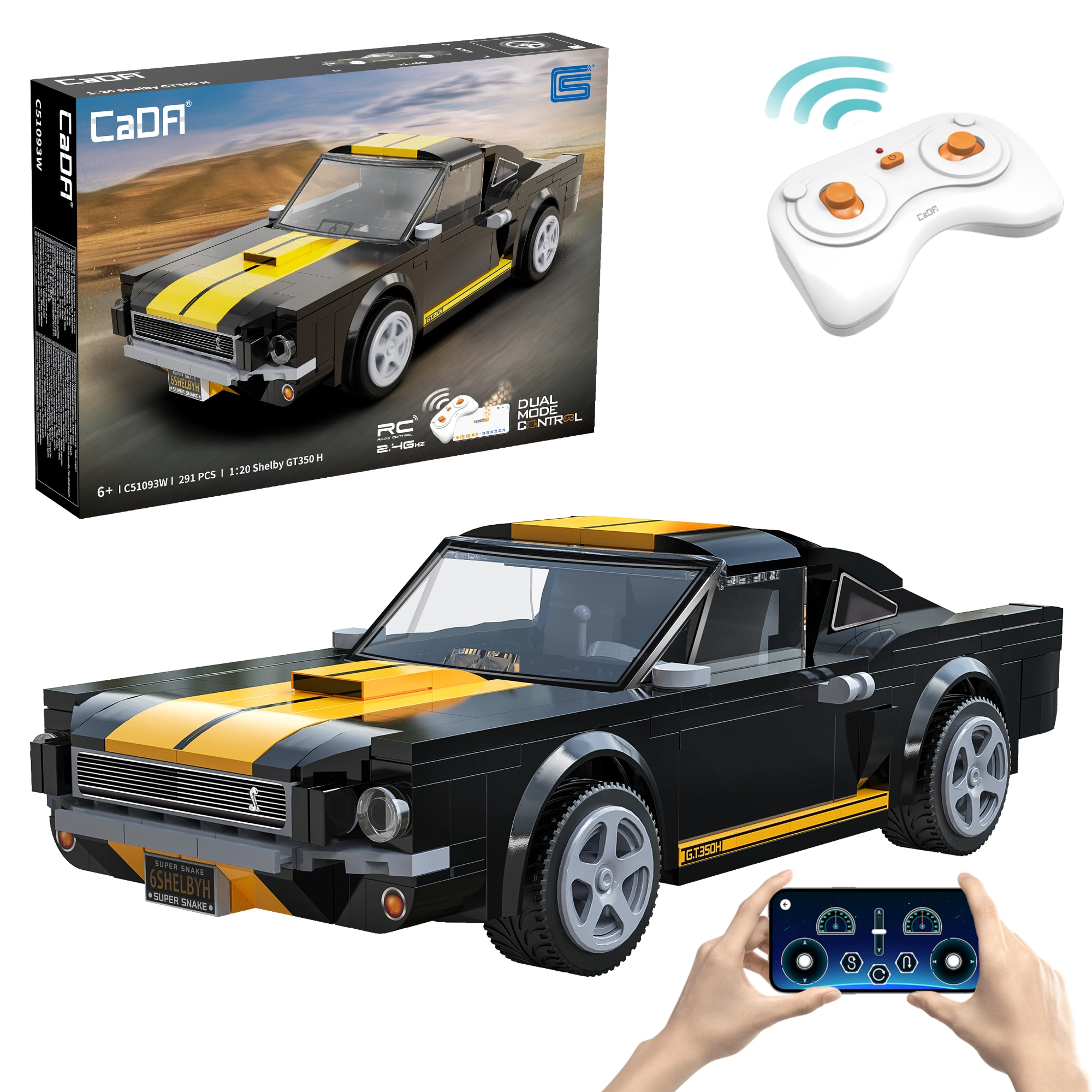 stavebnice CaDA RC auto SHELBY GT350H 1:20, 291 dílků