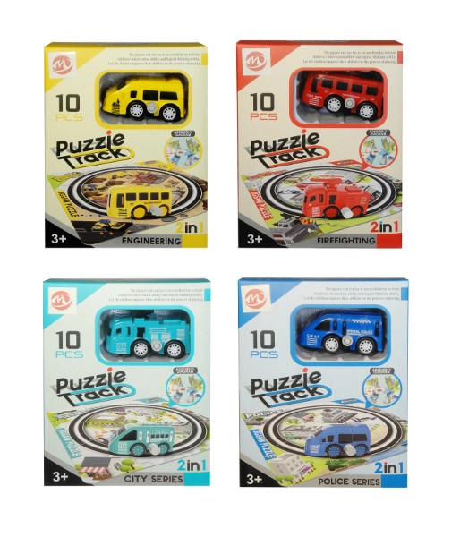 Natahovací autíčko s puzzle dráhou
