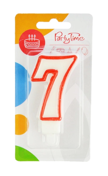 Narozeninová svíčka číslice 7 červená