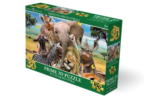 3D puzzle Smějící se africká zvířata 100 dílků