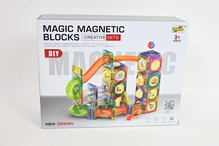 Magnetická stavebnice – kuličková dráha 94 dílů