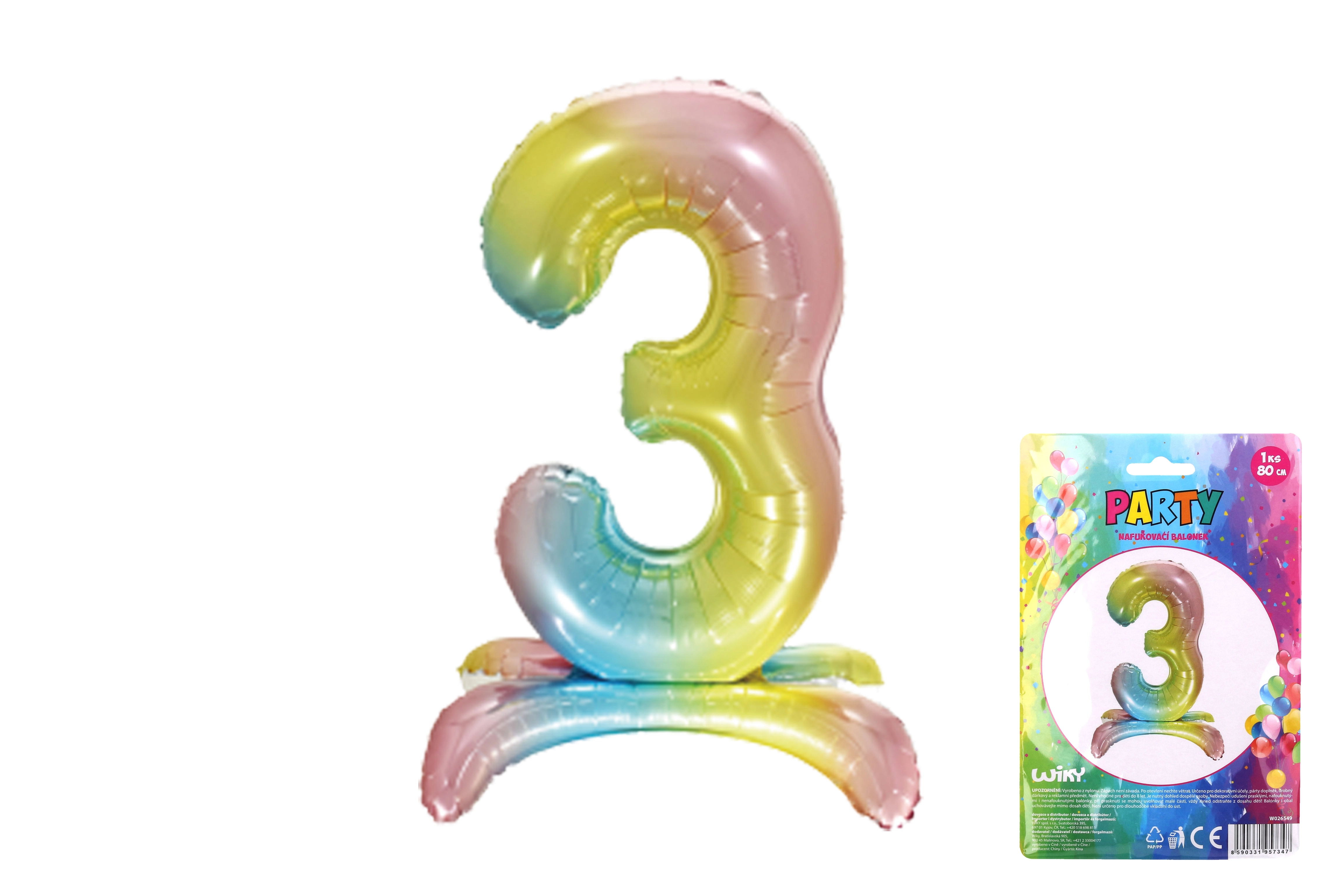 Wiky Balónek nafukovací Duha 80 cm Číslo 3