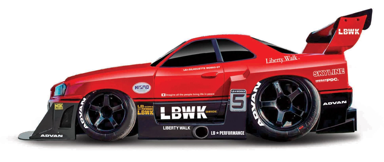 Levně Maisto Muscle Machines Liberty Walk 1999 Nissan Skyline GT-R R34 1:64