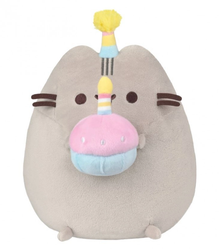 PUSHEEN s dortem v čepici BIRTHDAY PARTY 27 cm