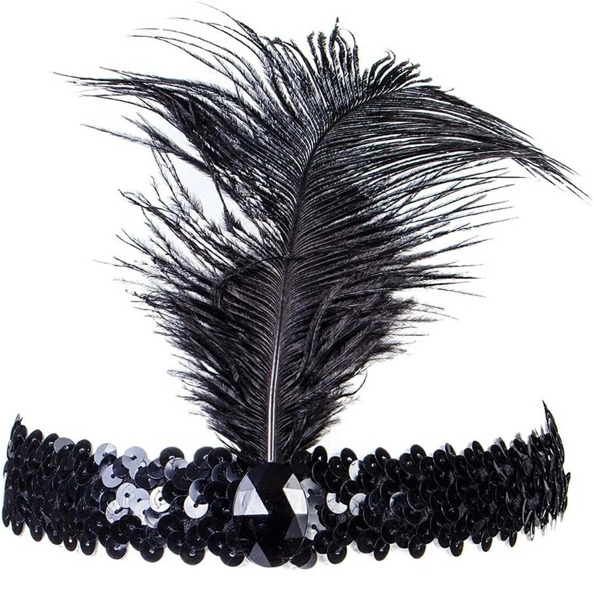 čelenka s flitry a pírkem