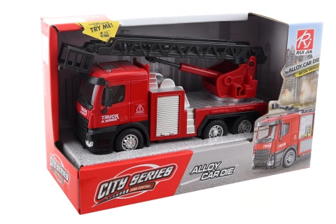 Kovové hasičské auto s výsuvným žebříkem 15 cm