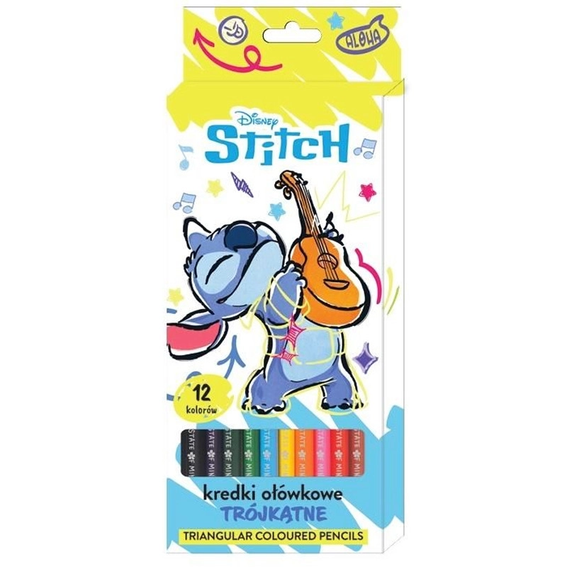 Barevné pastelky Lilo a Stitch – 12 ks