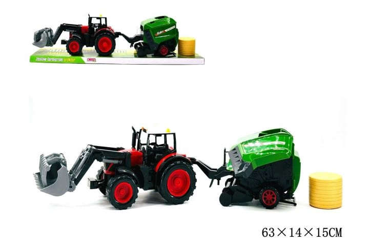 Traktor se zemědělským strojem