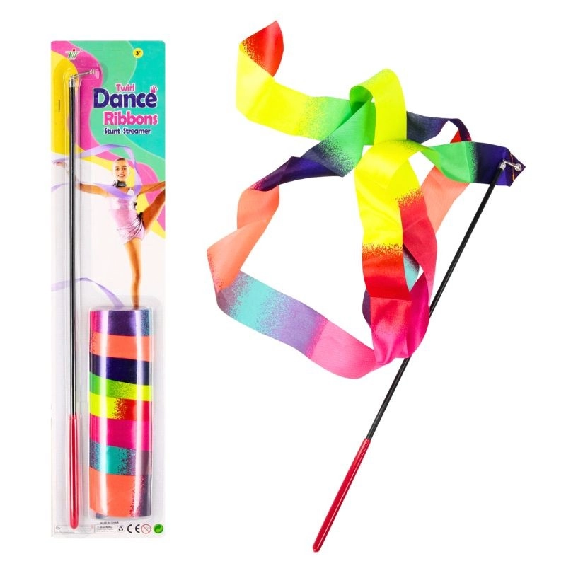 Barevná gymnastická stuha s tyčkou pro tanec a gymnastiku