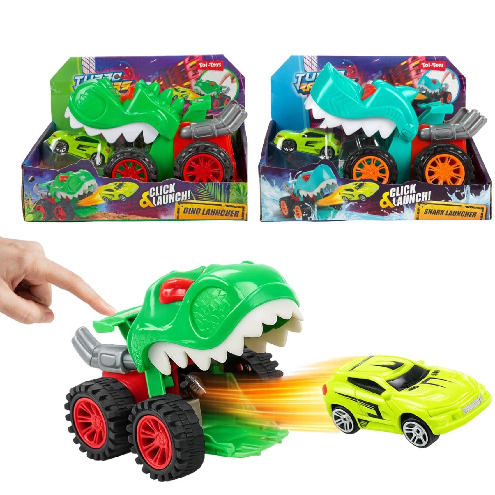 Dinosauří vystřelovací auto s autíčkem