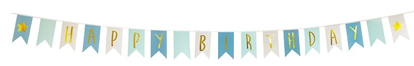 Jabadabado banner happy birthday modrý