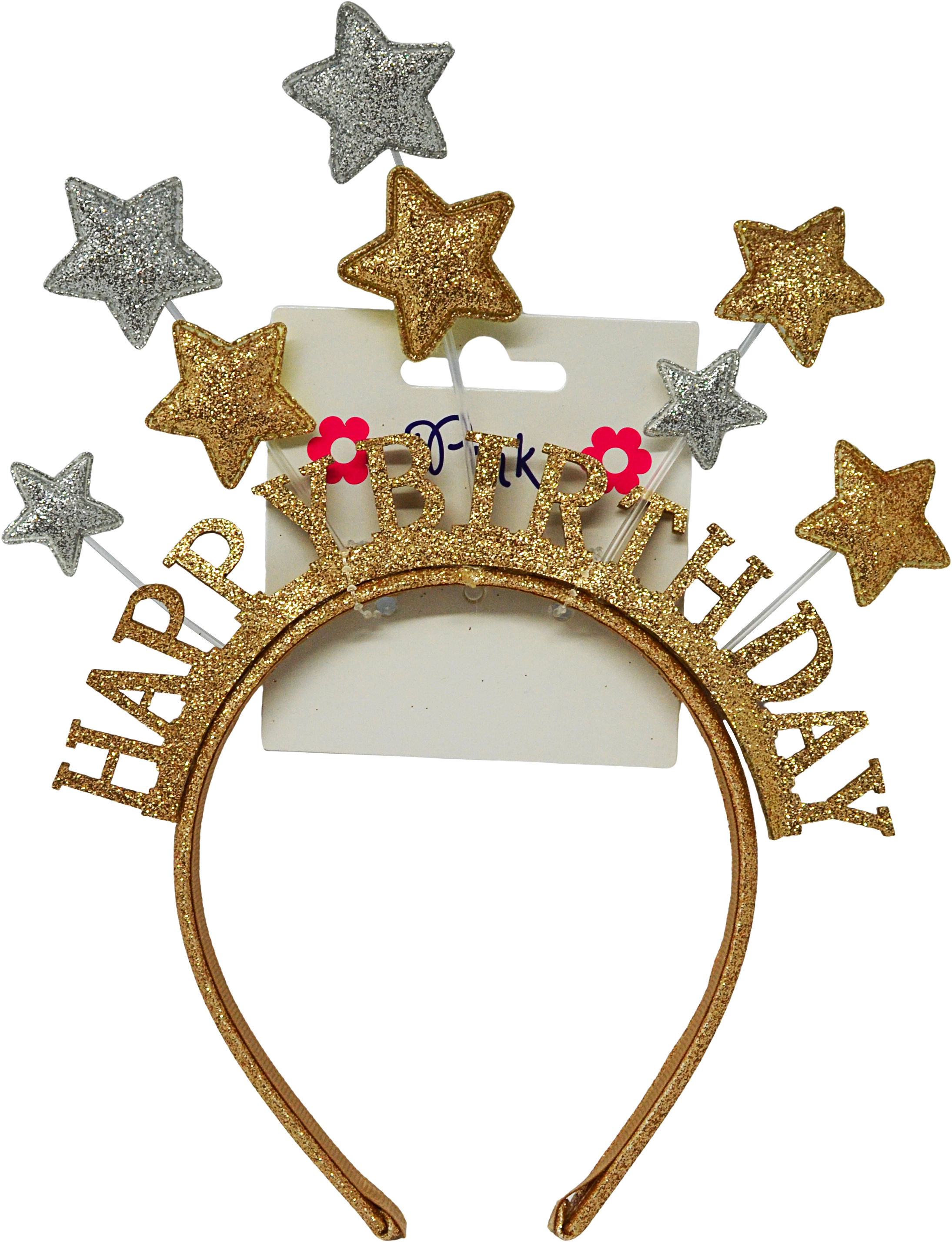 Čelenka Happy Birthday s hvězdičkami