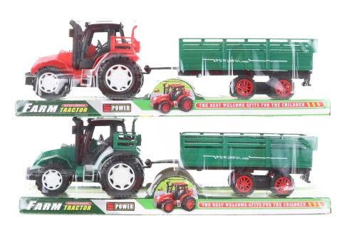 Levně Plastový traktor s vlekem a secím setem pro děti