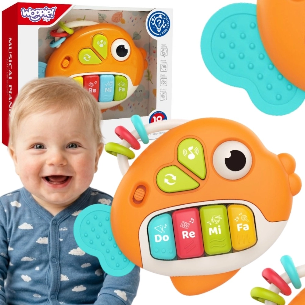 Woopie baby interaktivní klavírní rybka se zvuky a světlem 18m+
