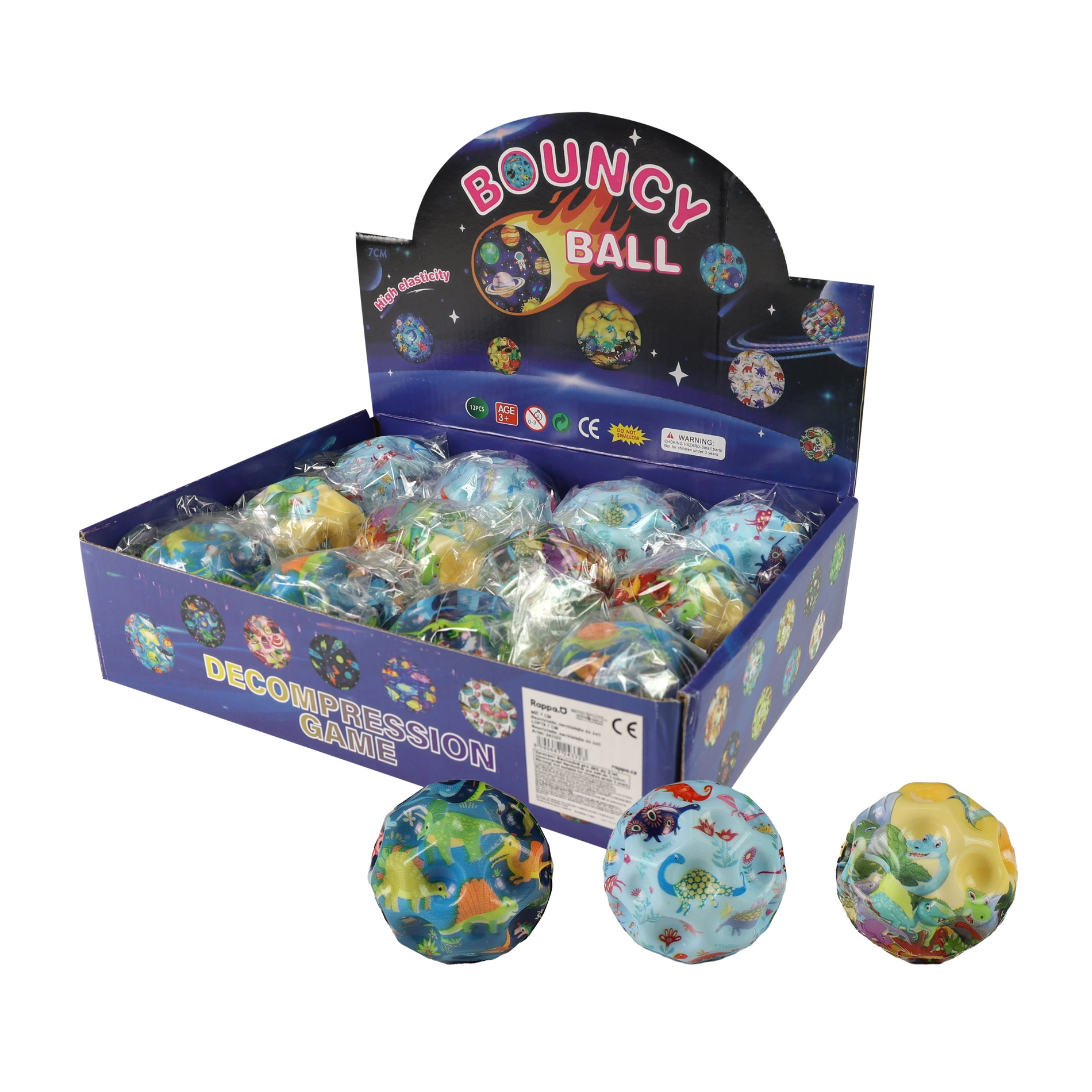 Skákací míček Dino Mix 7 cm