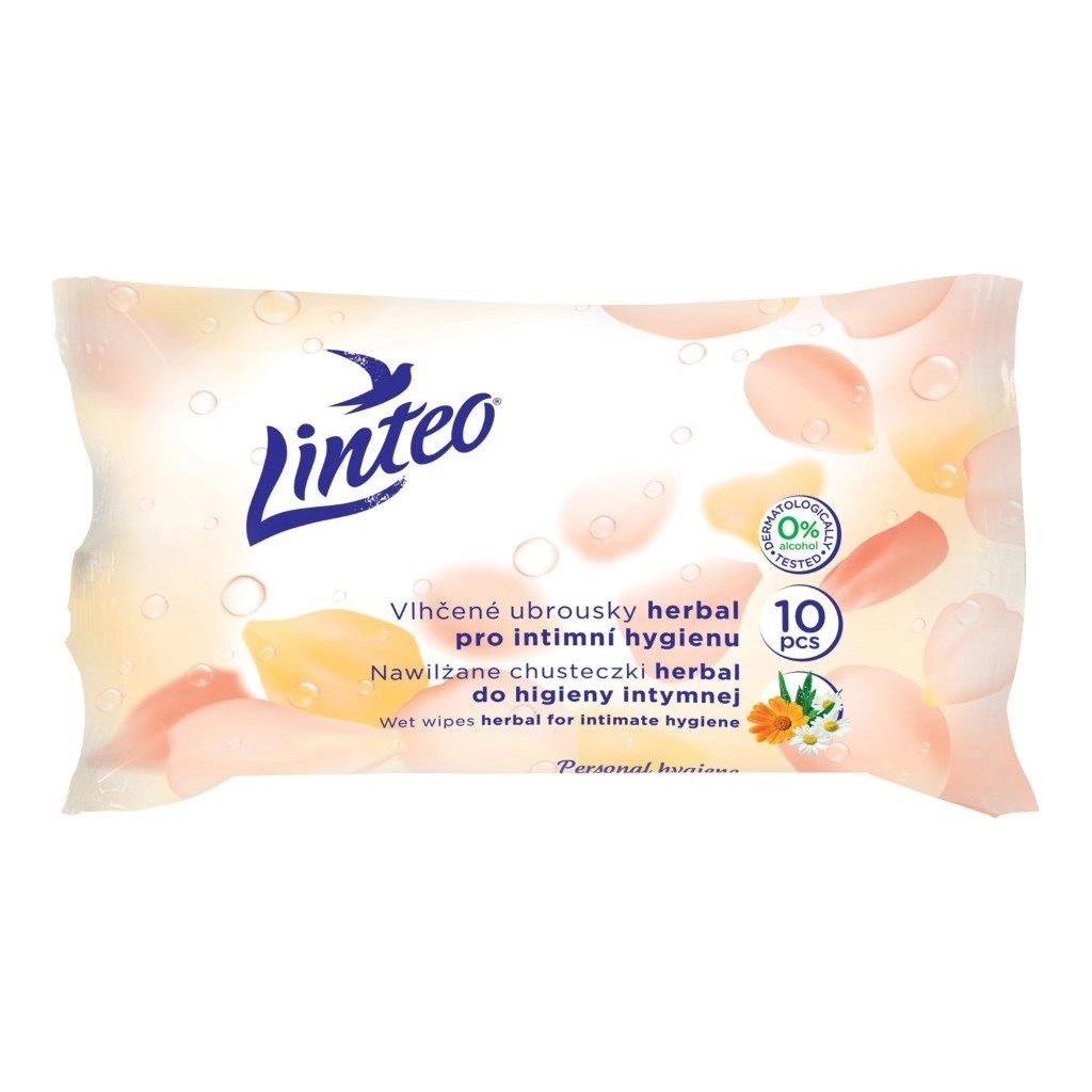 Linteo Personal hygiene vlhčené ubrousky na intimní hygienu mini herbal 10 ks