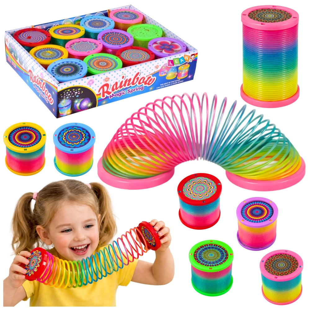 Svítící duhová pružinka LED pro děti