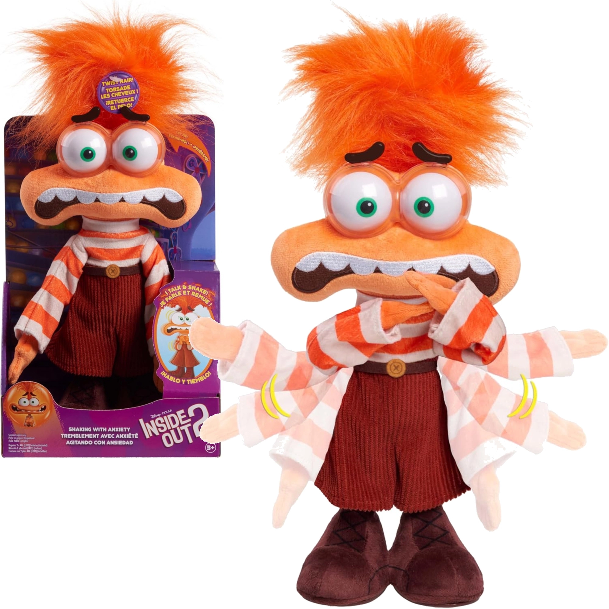 Inside Out 2 interaktivní plyšák Obava (Anxiety) 32 cm